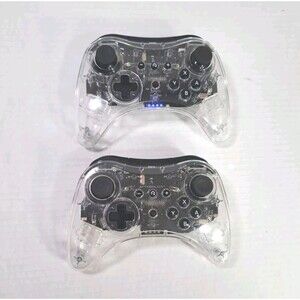 Wii U Afterglow Wireless Deluxe Controller Lot of 2 Nintendo Powers On READ